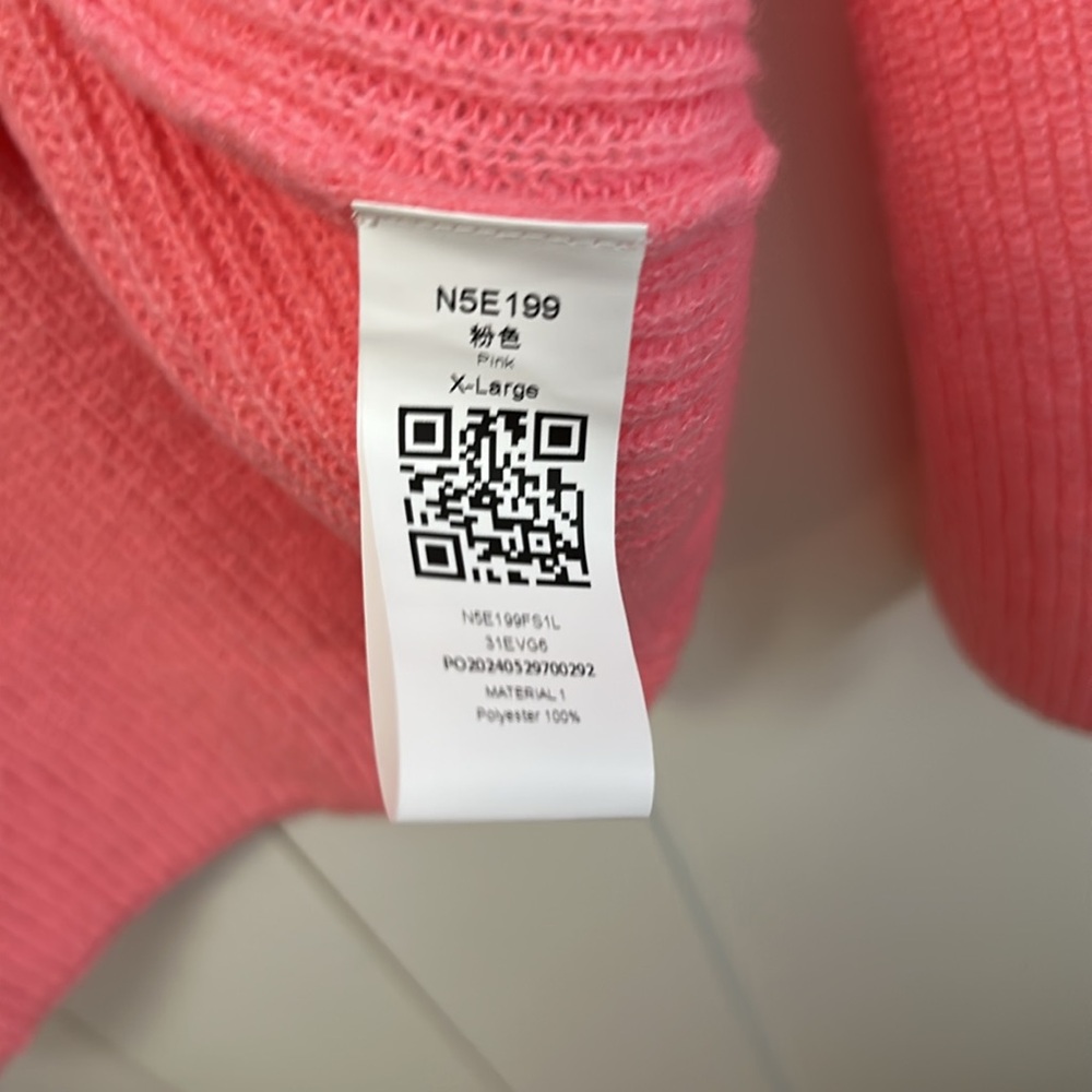 Pink Bow-Accent Women's Open Front Sweater Sz XL NEW! - Picture 3 of 3